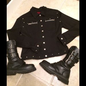 TRIPP Studded Black Denim Jacket